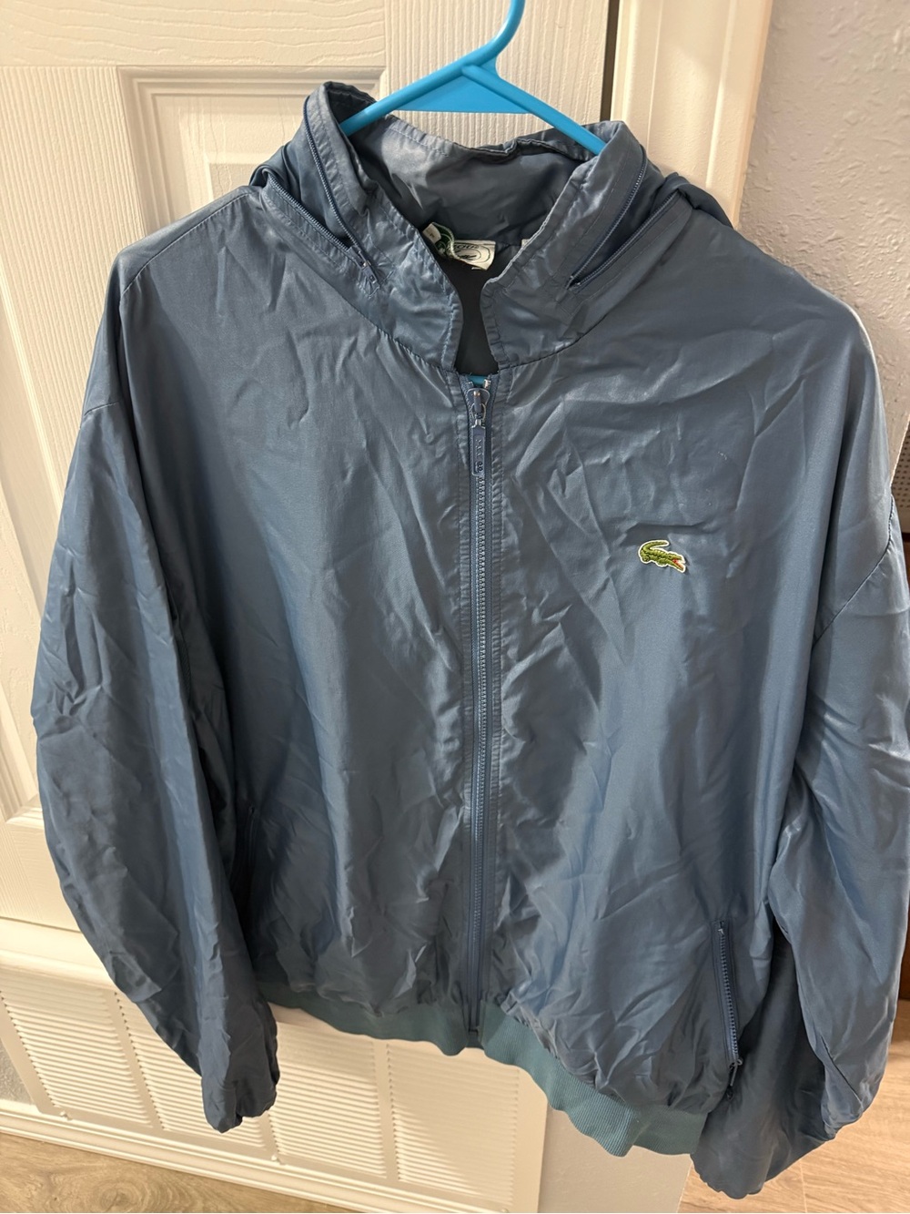 Lacoste Men Blue Hooded Windbreaker Jacket